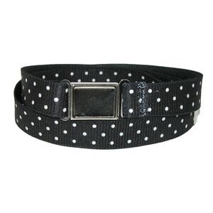 CTM Women's Plus Size No Show Buckle Stretch Belt with Polka Dots